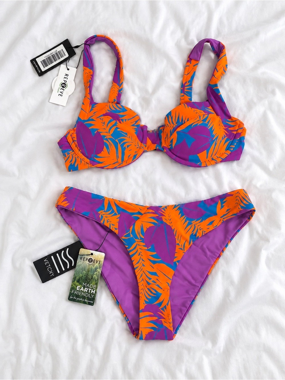 VETCHY | Laguna BIKINI SET Tropical | Underwire Top and Highwaist Cheeky Bottom